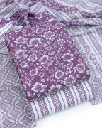 Pure Cotton Unstitched Dress Material Set for Women