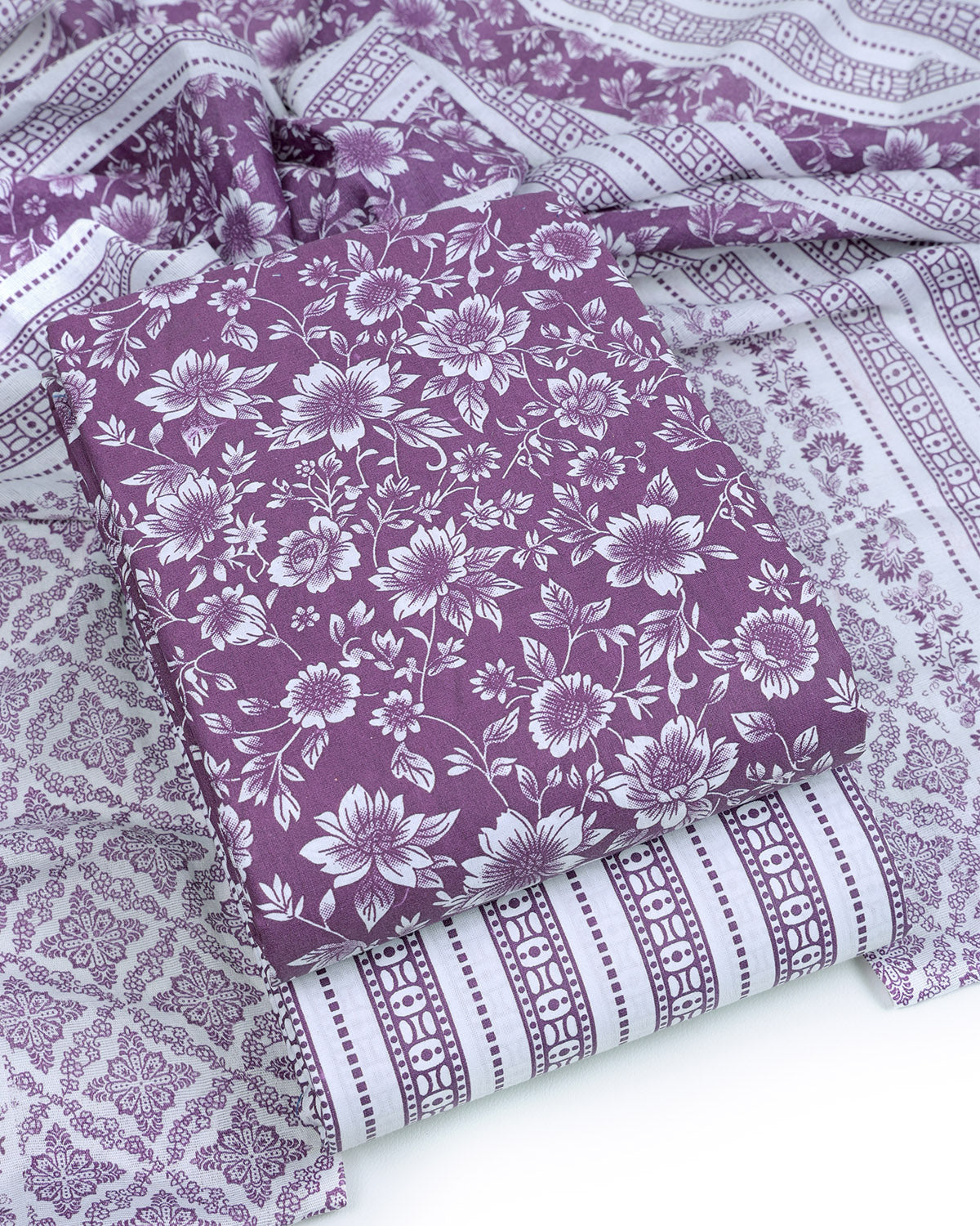 Pure Cotton Unstitched Dress Material Set for Women