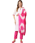 Cotton blend chikenkari kurta set with dupatta