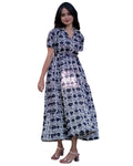 Women’s Rayon Printed Fit & Flare Maxi Dress