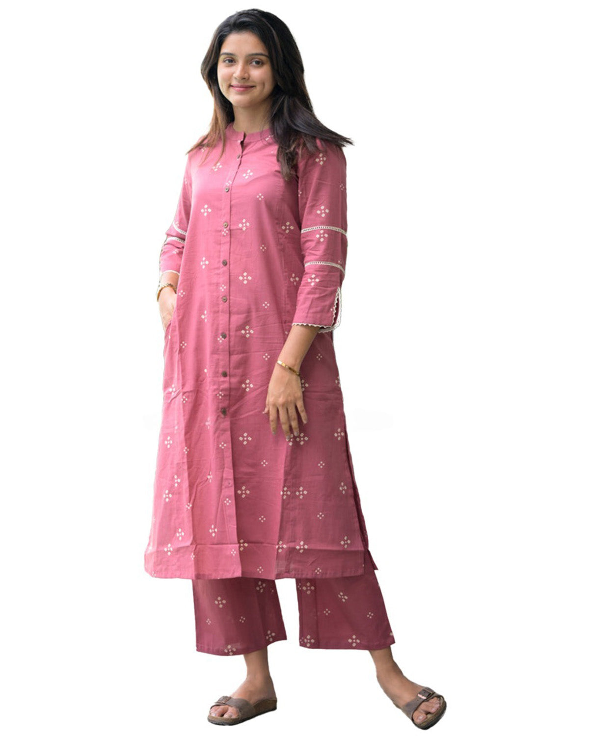 Women’s Calf Length Rayon Butti Print Kurta Set
