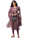 Women’s Shimmer Silk Printed Kurta with Dupatta