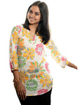 Women's Cotton Stitched Printed Straight Short Kurta