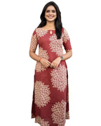 Rayon Printed Calf Length Kurta for Women