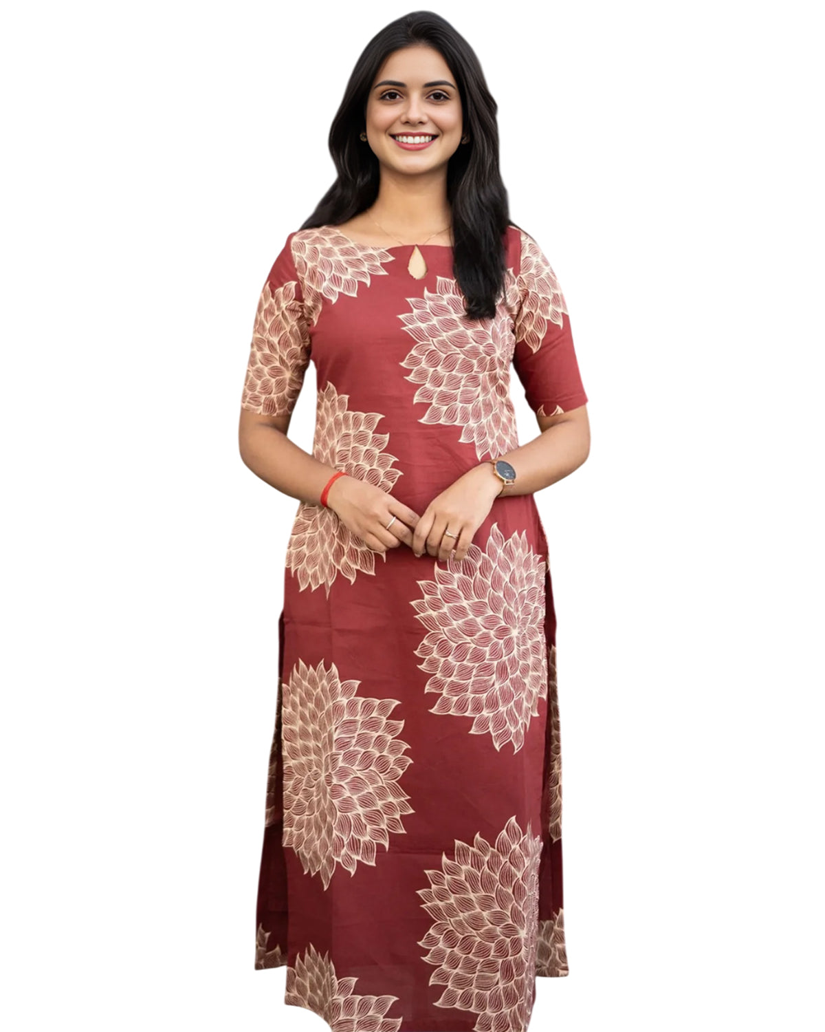 Rayon Printed Calf Length Kurta for Women