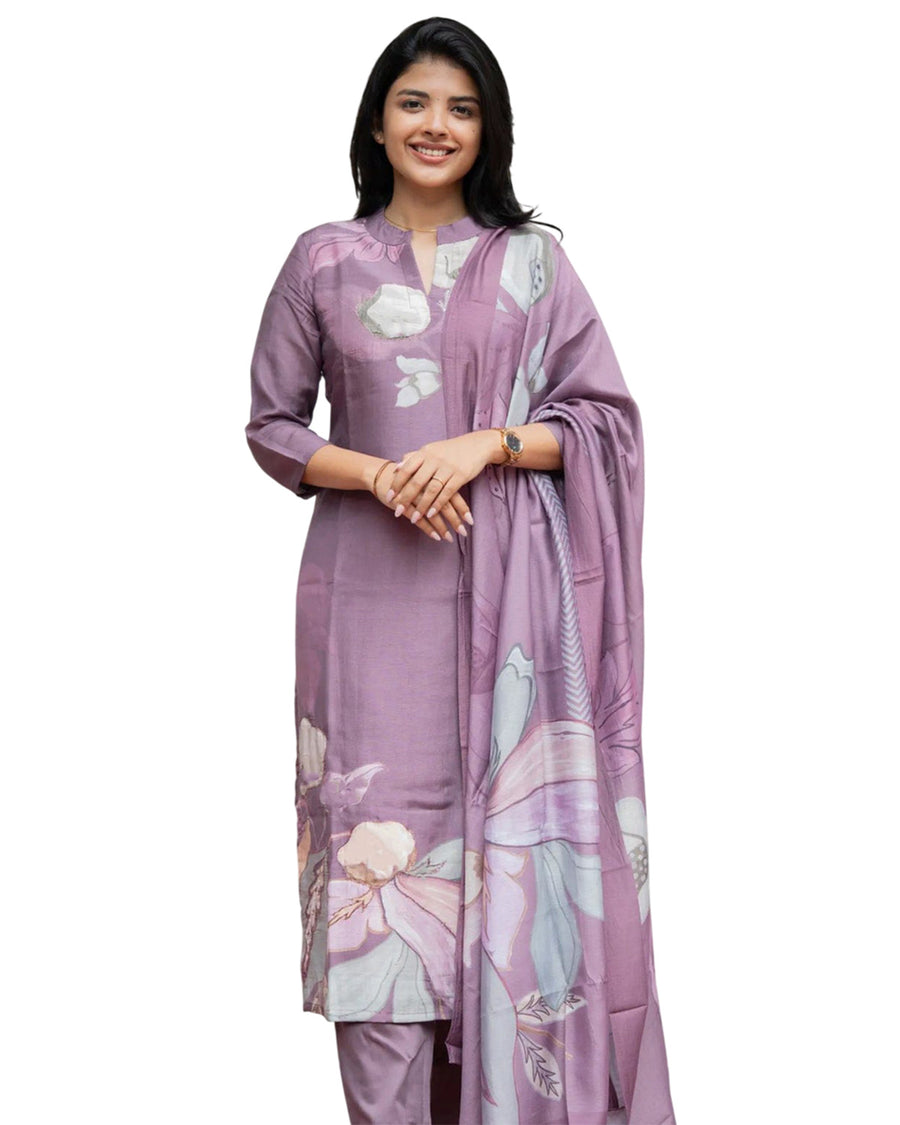Women’s 3 Piece Cotton Blend Kurta with Pant & Dupatta