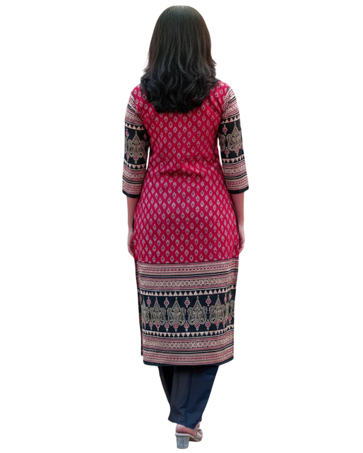 Women’s Rayon Ajrakh Block Print Kurta Set