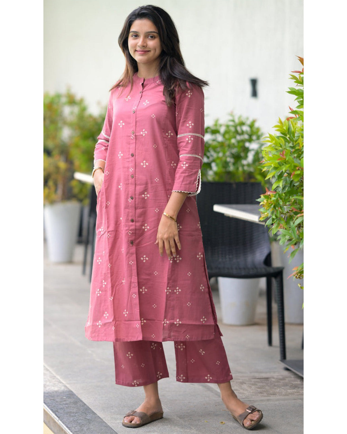 Women’s Calf Length Rayon Butti Print Kurta Set