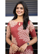 Rayon Printed Calf Length Kurta for Women