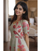 Cotton Blend A-Line Mid Calf Length Kurta for Women