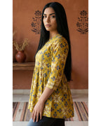 Women’s Cotton Floral Printed A-Line Tunic Top for Office Wear