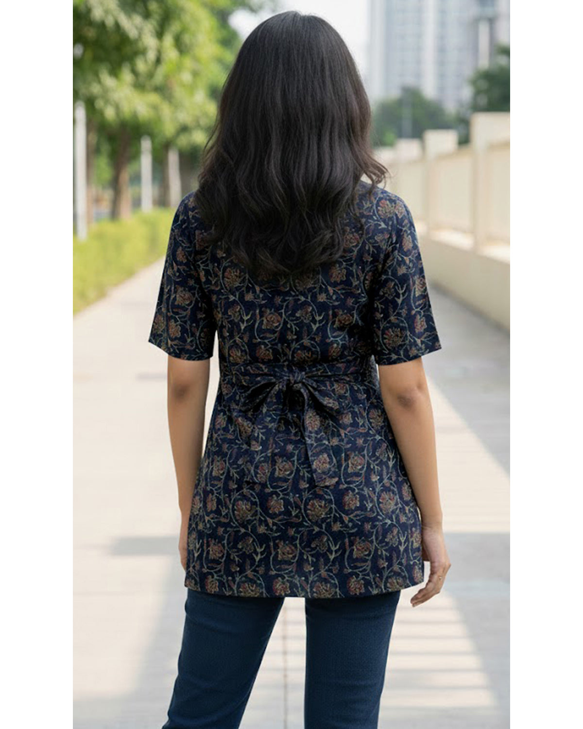 Cotton Blend Printed Short Kurti for Women