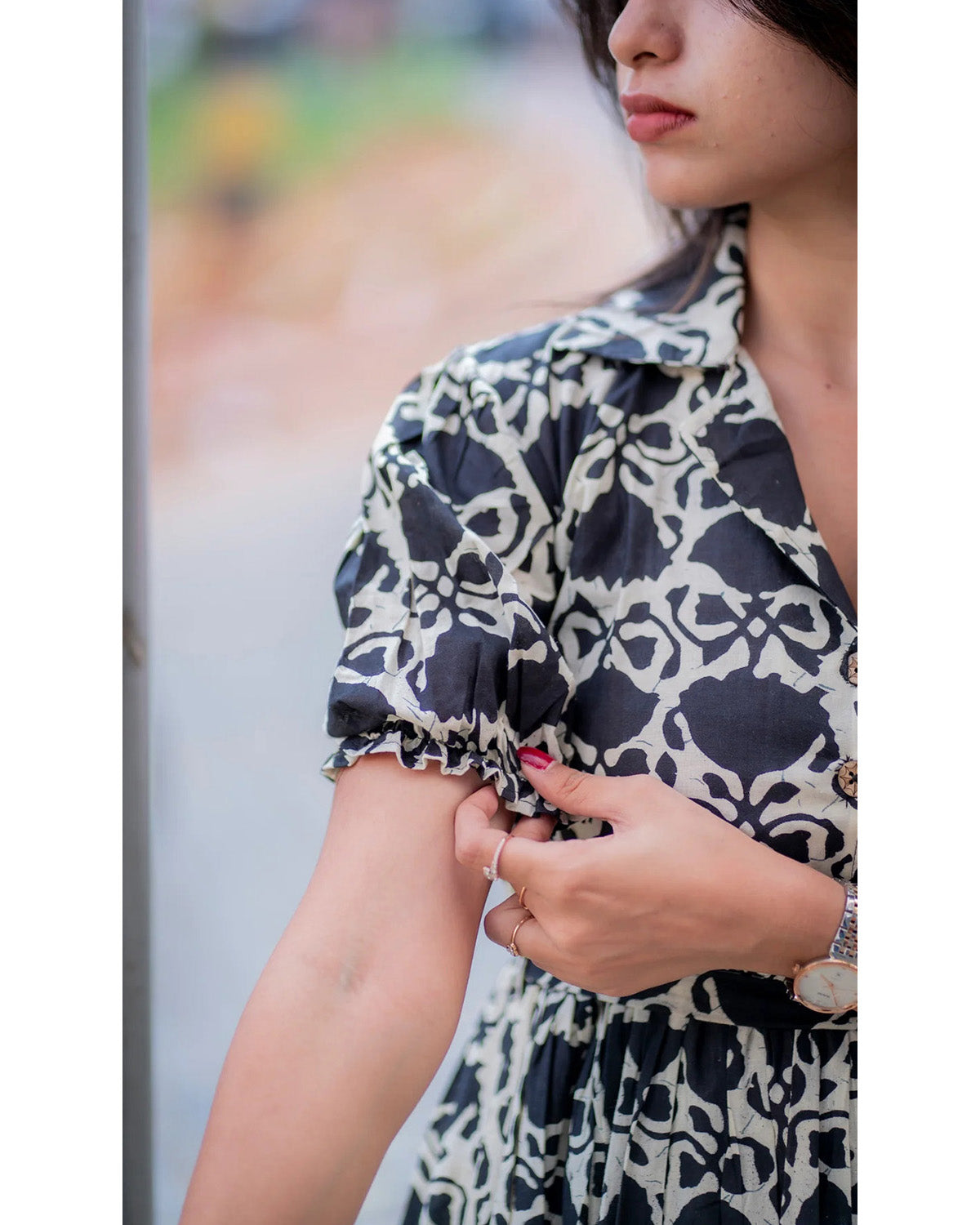 Women’s Rayon Printed Fit & Flare Maxi Dress