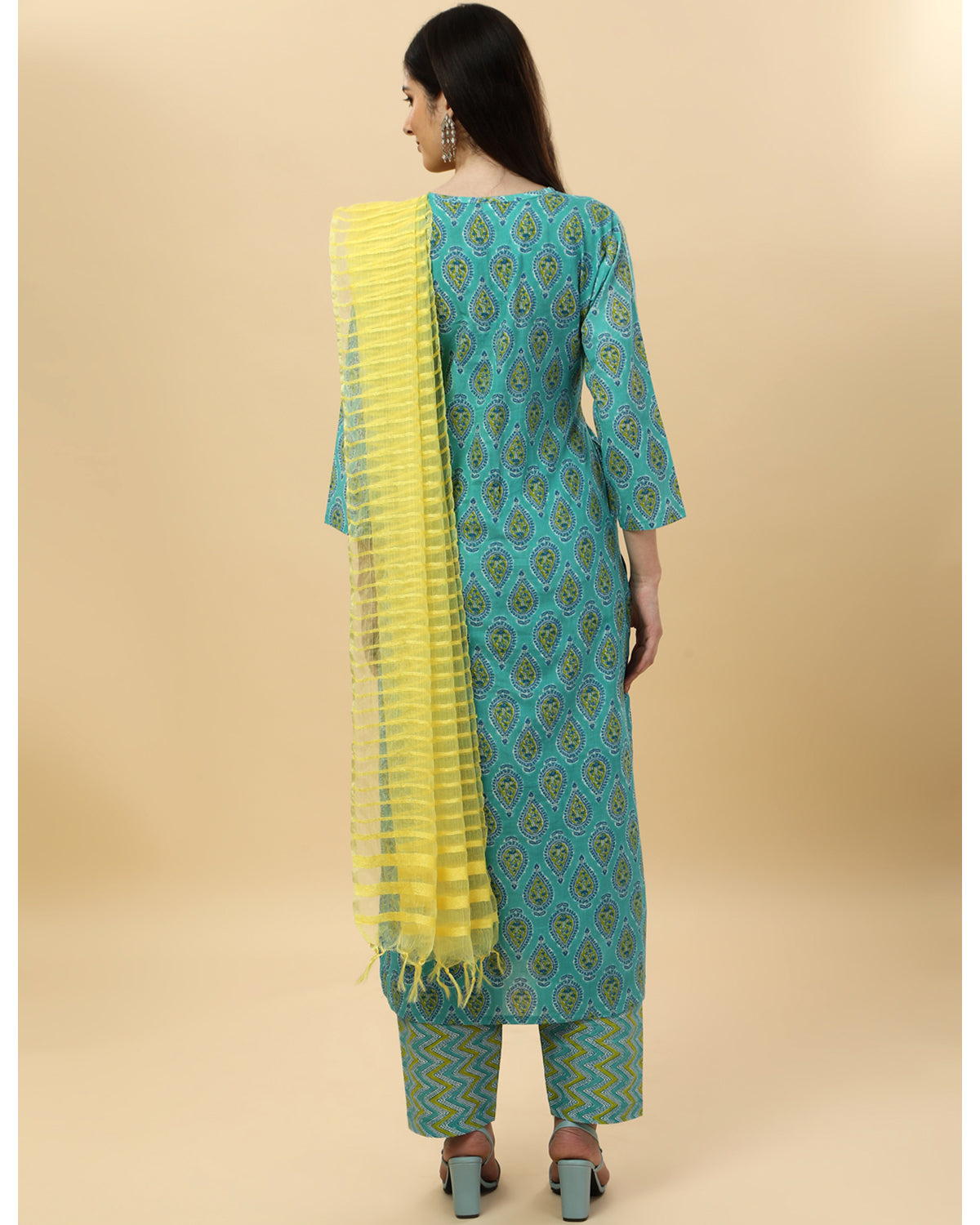 Cotton print kurta set with dupatta