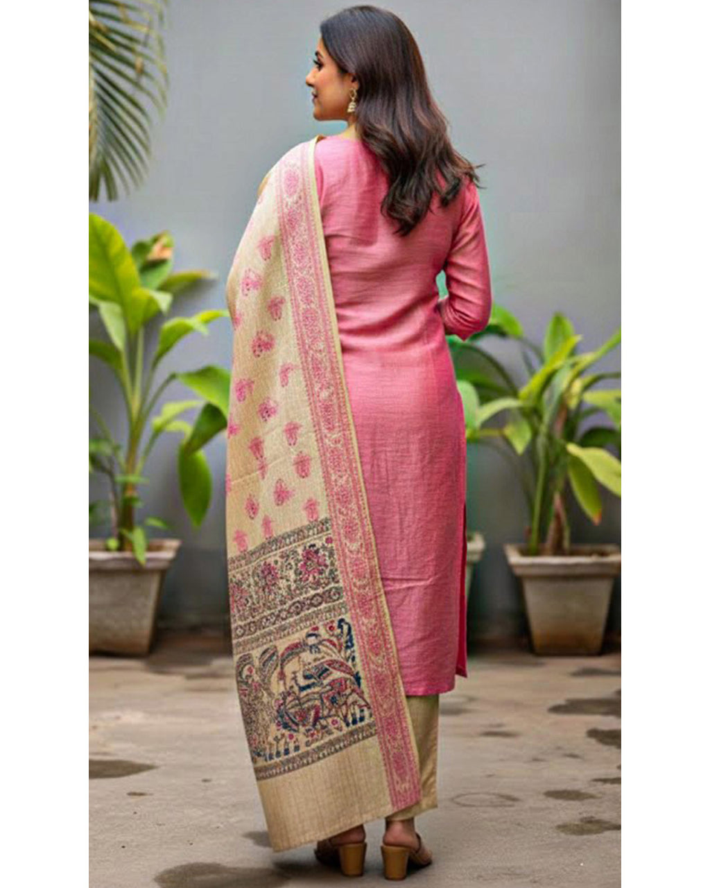 Women's Silk Blend Solid Kurta Set with Dupatta
