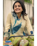 Women’s Stitched Muslin Silk Printed Straight Kurta