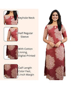Rayon Printed Calf Length Kurta for Women
