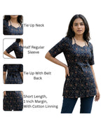 Cotton Blend Printed Short Kurti for Women
