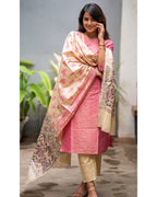 Women's Silk Blend Solid Kurta Set with Dupatta