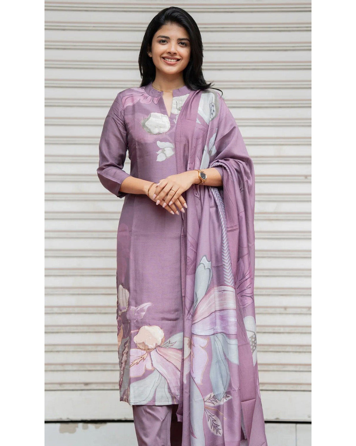 Women’s 3 Piece Cotton Blend Kurta with Pant & Dupatta