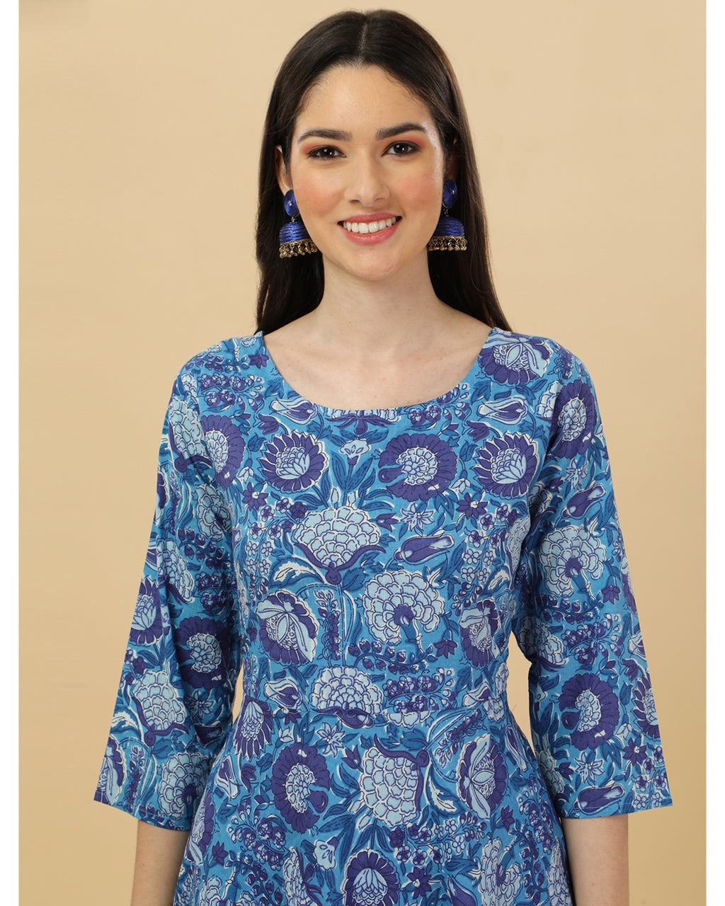 Cotton print kurta set with dupatta