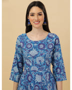 Cotton print kurta set with dupatta