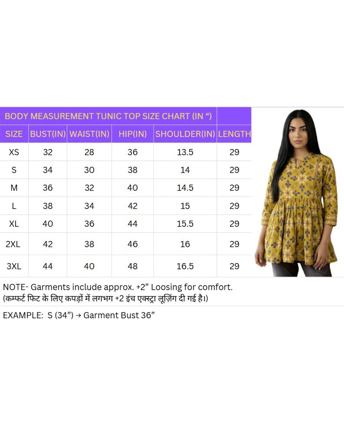 Women’s Cotton Floral Printed A-Line Tunic Top for Office Wear