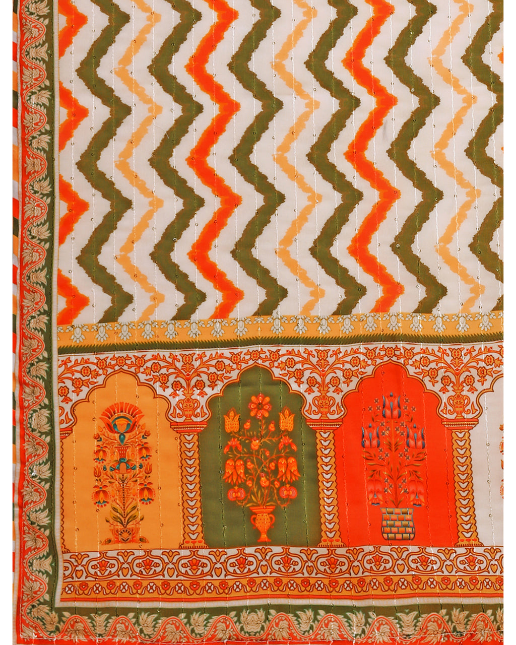 Cotton blend print kurta set with dupatta