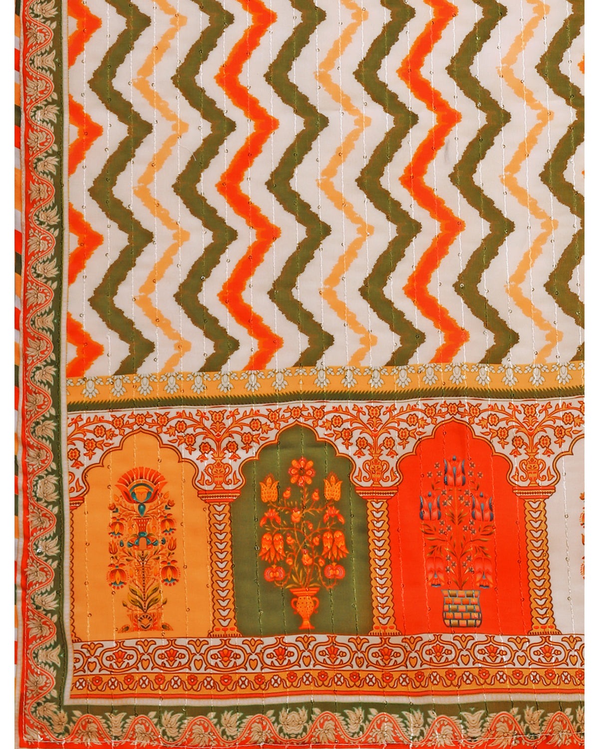 Cotton blend print kurta set with dupatta