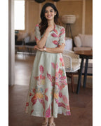Cotton Blend A-Line Mid Calf Length Kurta for Women