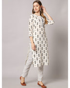 Cotton blend print kurta set  with dupatta