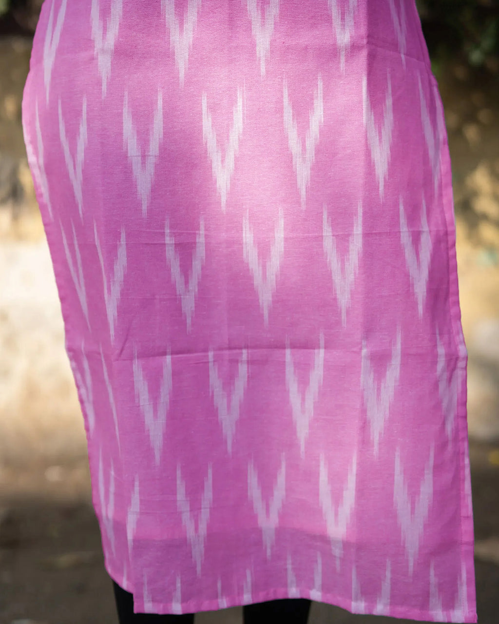 Women’s Cotton Blend Calf-Length Kurta with 3/4 Puff Sleeves