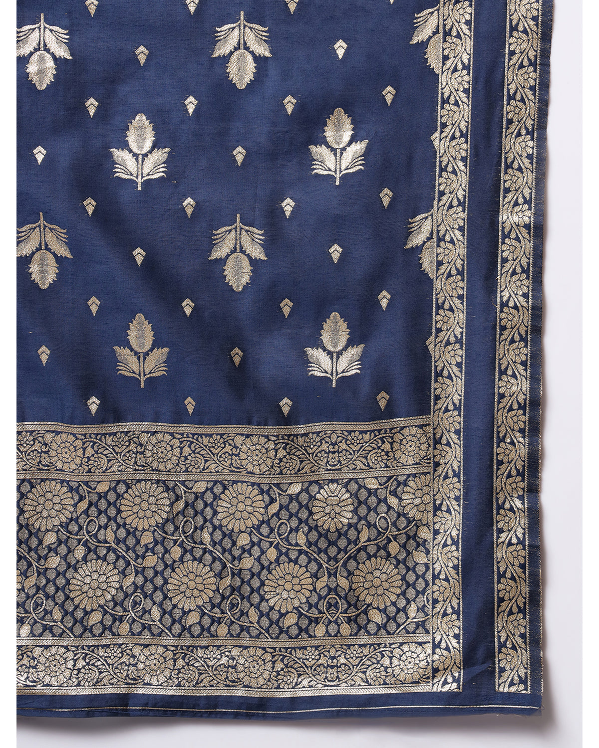 Jacquard silk blend woven kurta set  with dupatta