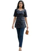 Cotton Blend Printed Short Kurti for Women