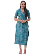 Women’s Chanderi Printed Calf-Length Kurta