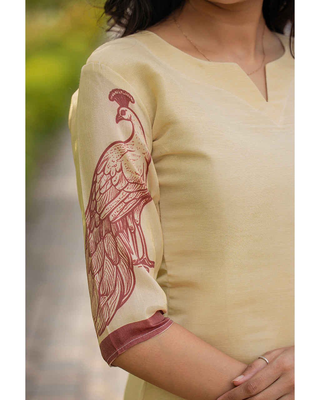 Women’s Shimmer Silk Printed Kurta with Dupatta