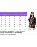 Women’s Cotton Floral Printed V-Neck Pleated Tunic Top