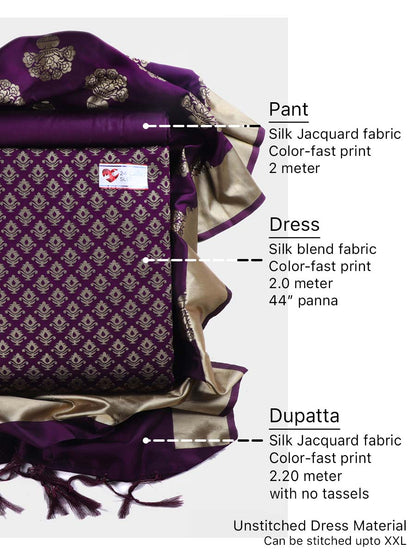 Silk Jacquard bland unstitched dress material