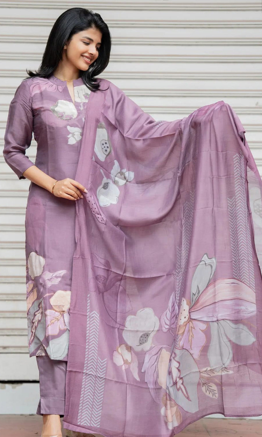 Women’s 3 Piece Cotton Blend Kurta with Pant & Dupatta