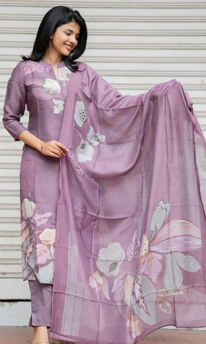 Women’s 3 Piece Cotton Blend Kurta with Pant & Dupatta