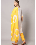Cotton blend chikenkari kurta set with dupatta