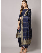Jacquard silk blend woven kurta set  with dupatta