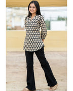 Women's Cotton Stitched Printed Straight Short Kurta