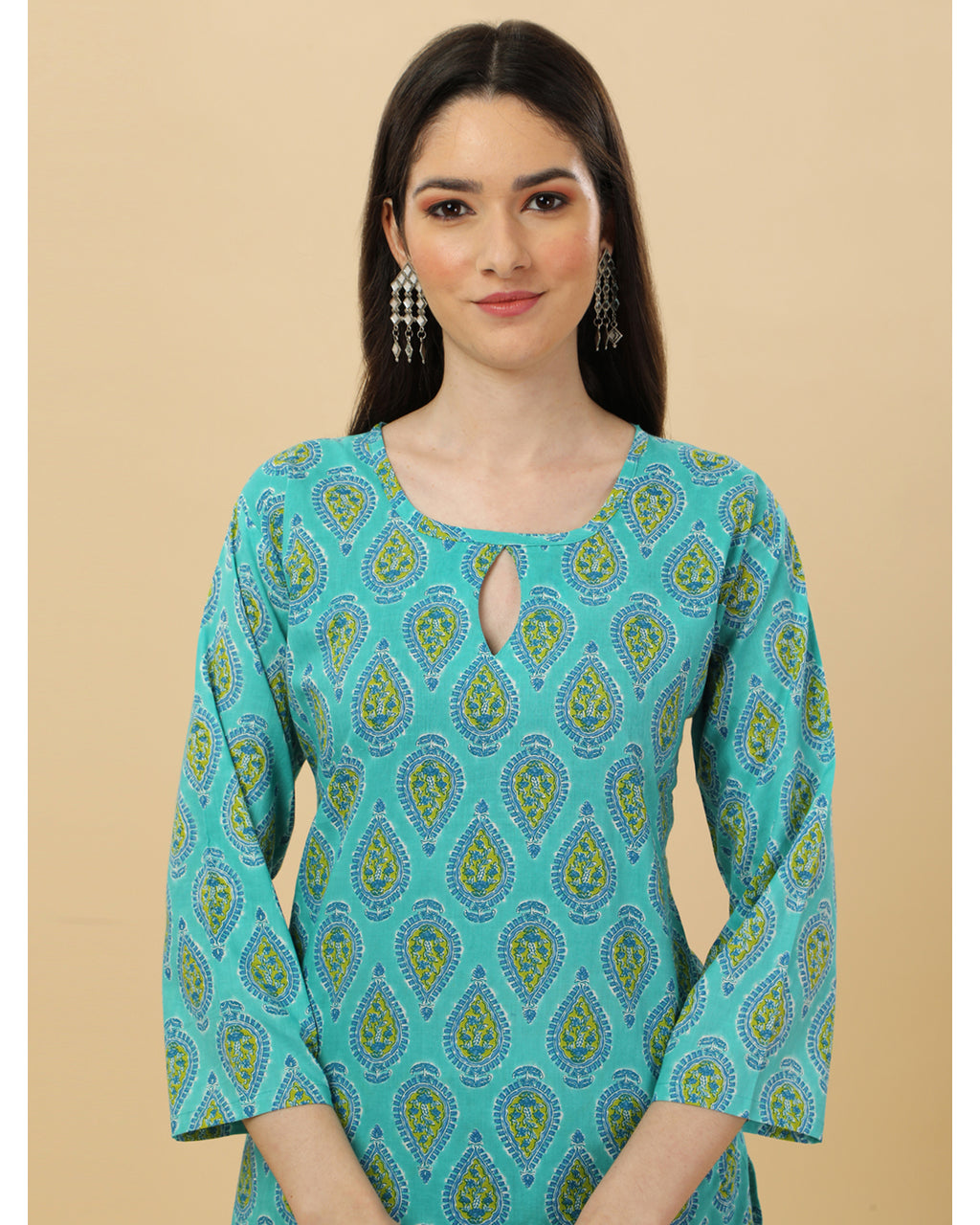 Cotton print kurta set with dupatta
