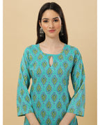 Cotton print kurta set with dupatta