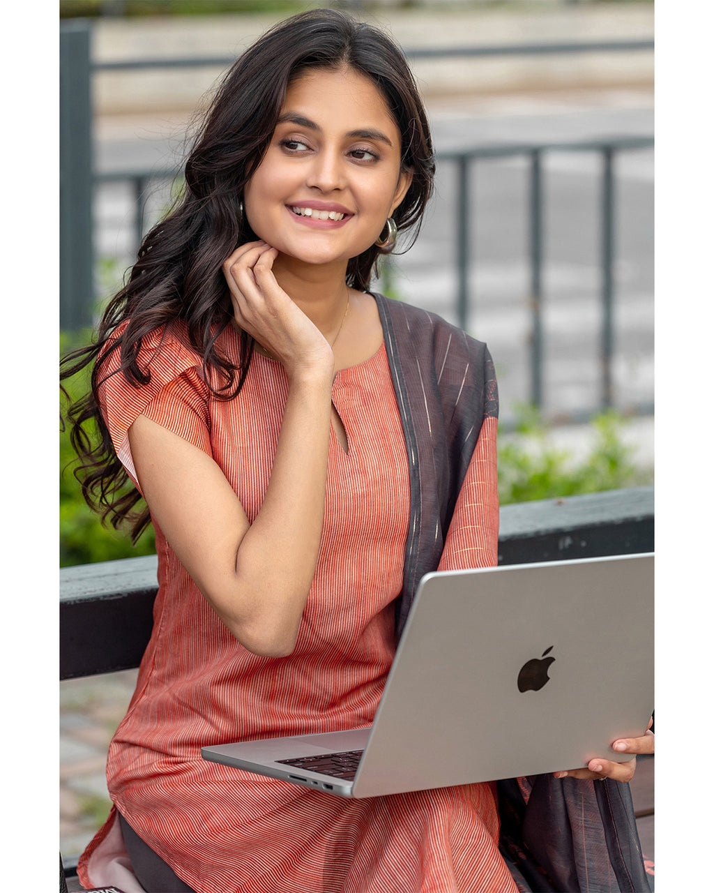 Women’s Chanderi Kurta Set with Printed Dupatta
