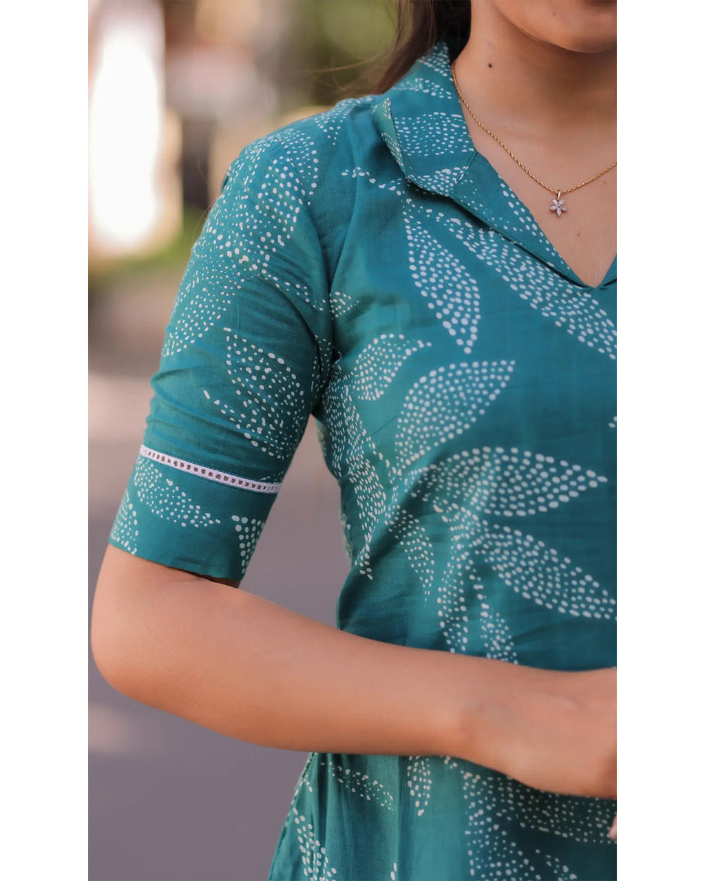Women’s Chanderi Printed Calf-Length Kurta