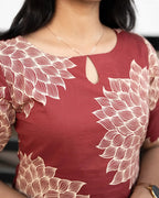 Rayon Printed Calf Length Kurta for Women