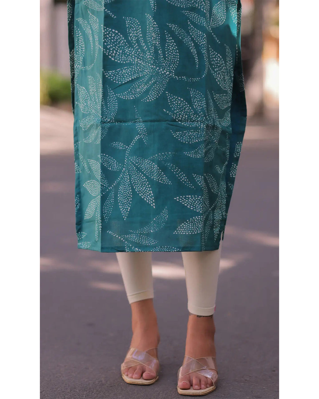 Women’s Chanderi Printed Calf-Length Kurta