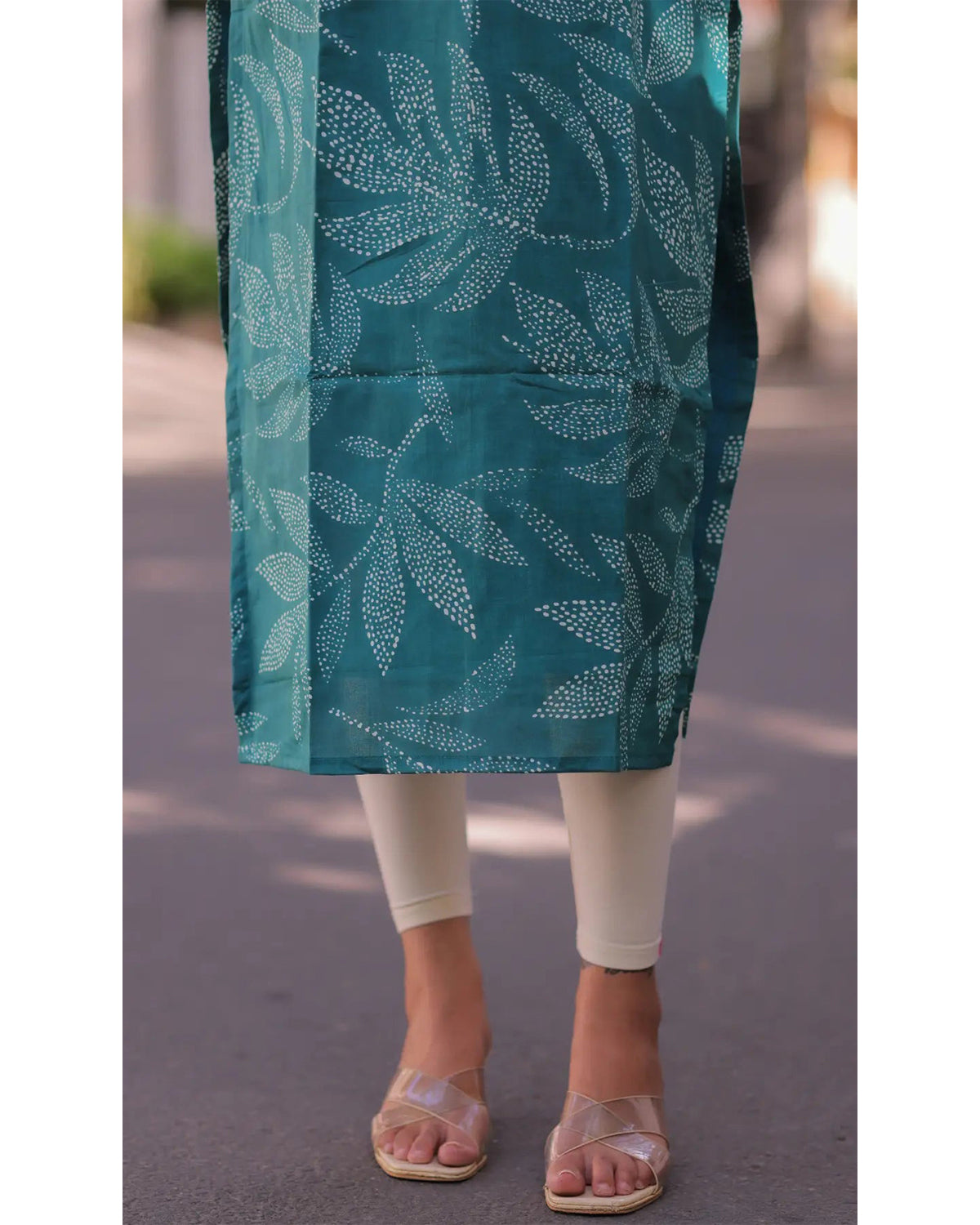 Women’s Chanderi Printed Calf-Length Kurta